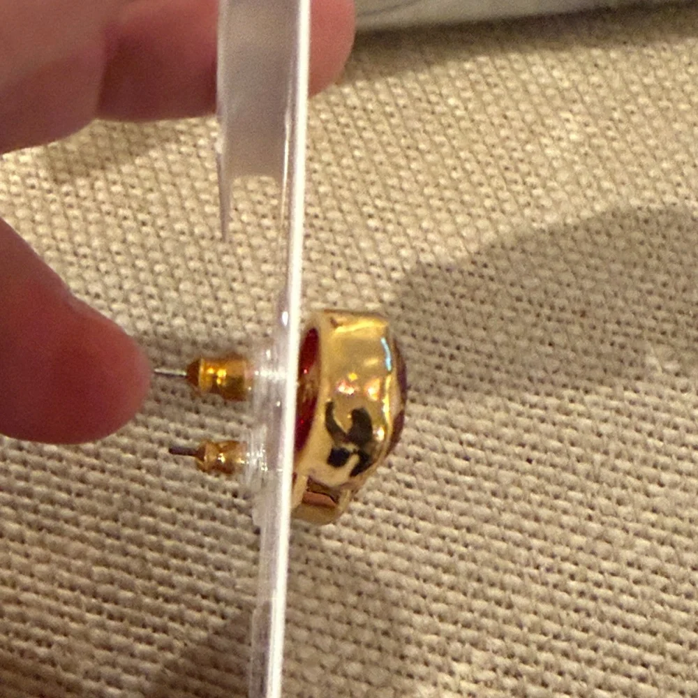 kate spade Ruby/Gold High Shine Studs/NWT